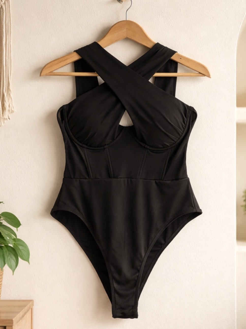 NWT G Bella Black Mesh Waist Corset Bodysuit - M, L , XL , XXL